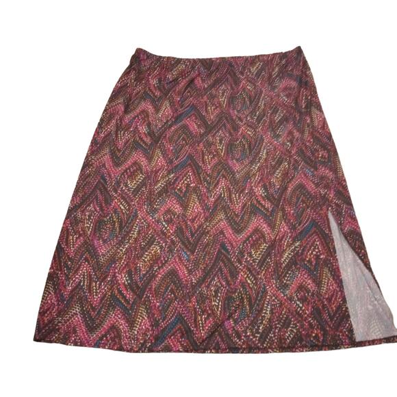 Kim Rogers Elastic Waist Maxi Skirt With Slit On Side Size 3X 35" Long - Picture 1 of 3
